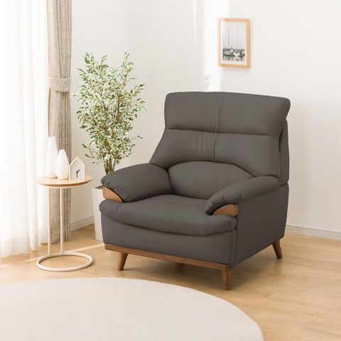 【NITORI 宜得利家居】◎1人用沙發 單人沙發 PD02-2 半皮 GY