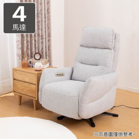 【NITORI 宜得利家居】◎防潑水貓抓布 布質1人用電動沙發 個人椅 4馬達 LE01-2 布 GY