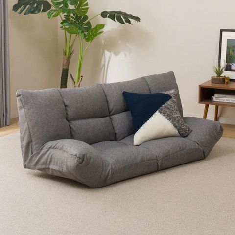 【NITORI 宜得利家居】◆七段式可平躺矮沙發 TSUBASA3 GY