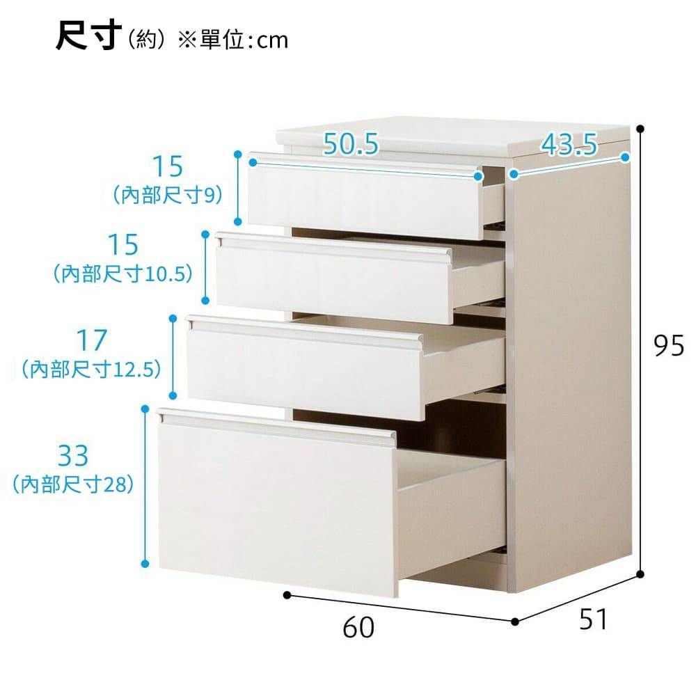 NITORI 宜得利家居 ◎組合式廚房櫃台 餐邊櫃 RESUME 60CT QH WH