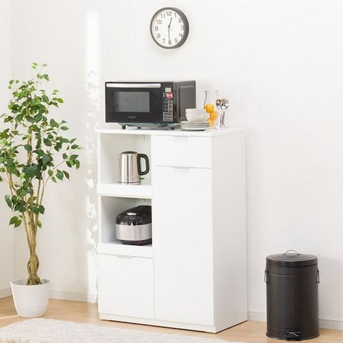 【NITORI 宜得利家居】◎微波爐櫃 ETONA 80MRB WH/SI TW