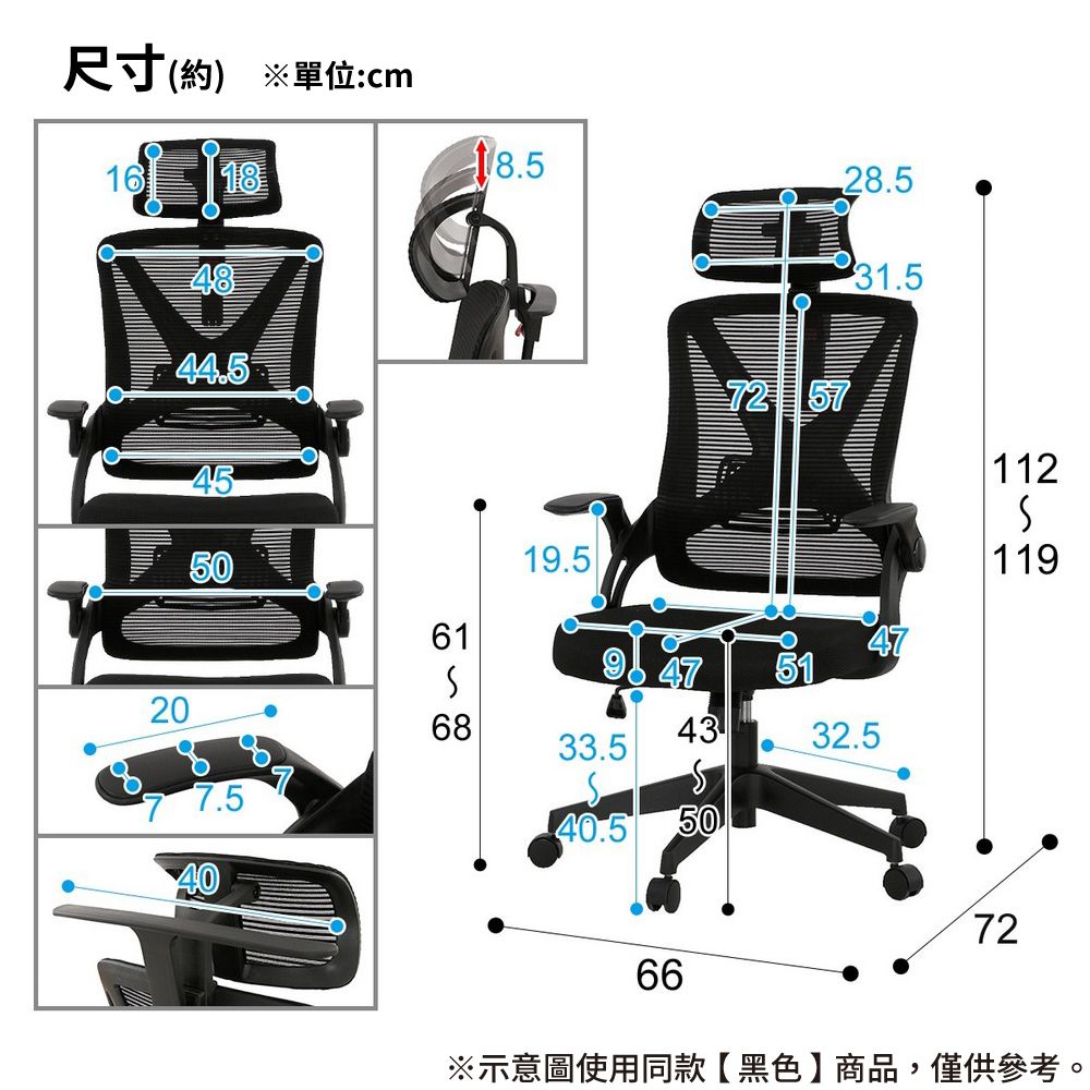 NITORI 宜得利家居 電腦椅 事務椅 辦公椅 OC513 GY