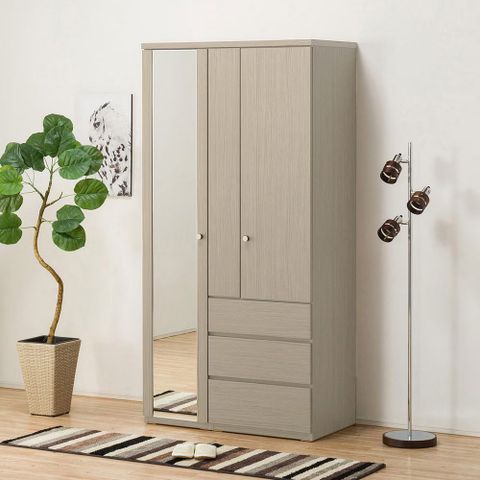 【NITORI 宜得利家居】◎多功能衣櫥 衣櫃 QUESS T 100MT GY