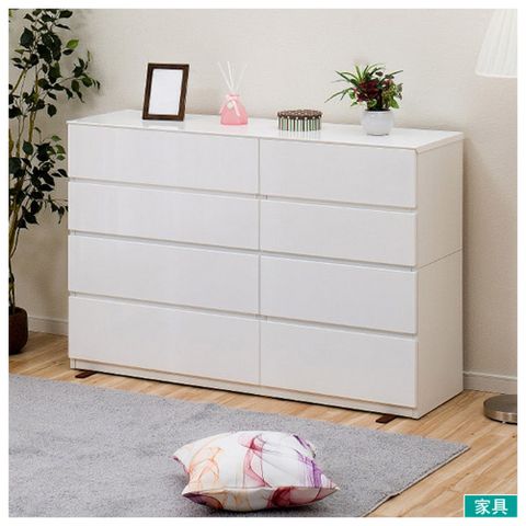 【NITORI 宜得利家居】◎矮整理衣櫃 斗櫃 QUESS 140-4LC WH