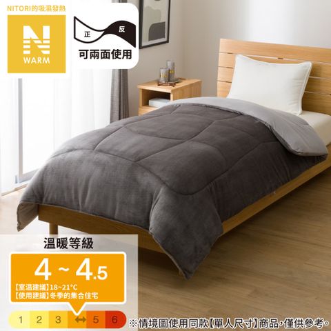 【NITORI 宜得利家居】吸濕發熱被 N WARM GY K2526 雙人