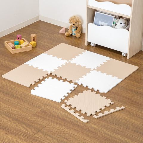 【NITORI 宜得利家居】巧拼地墊 N 9片裝 BE VT01-N