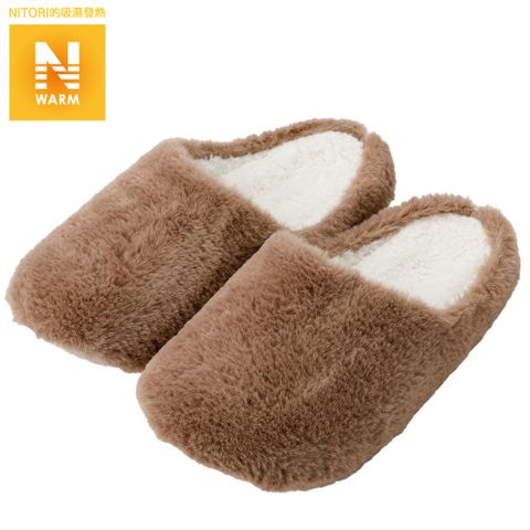 NITORI 宜得利家居 【DECO HOME商品】吸濕發熱 包頭室內拖鞋 N WARM FUR MO M