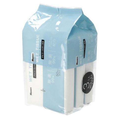【NITORI 宜得利家居】【DECO HOME商品】含酒精濕紙巾 14×20 50抽 3P