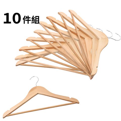 【NITORI 宜得利家居】男士用木質衣架 W45 EUCALY 10件組