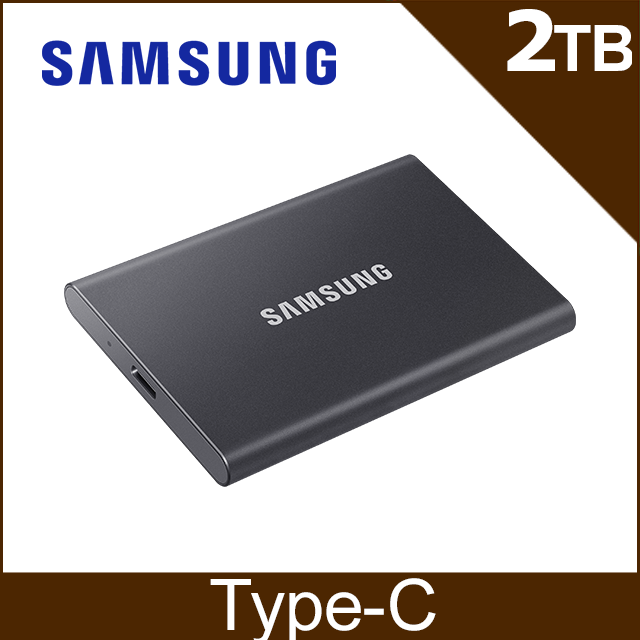 SAMSUNG 三星T7 2TB USB 3.2 Gen 2移動固態硬碟深空灰(MU-PC2T0T/WW