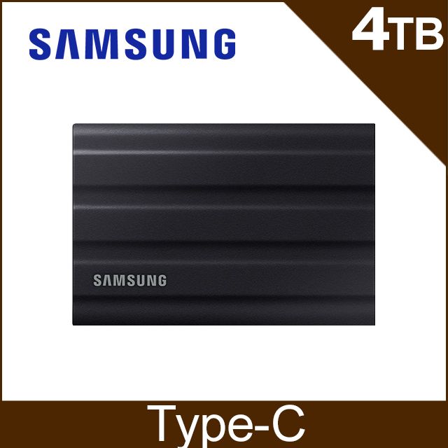 SAMSUNG 三星T7 Shield 4TB USB 3.2 Gen 2移動固態硬碟黑(MU-PE4T0S/WW