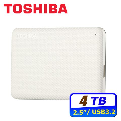 TOSHIBA Canvio Advance V10 4TB 2.5吋行動硬碟-白