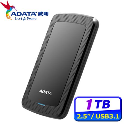 ADATA威剛 HV300 1TB 2.5吋行動硬碟(黑)
