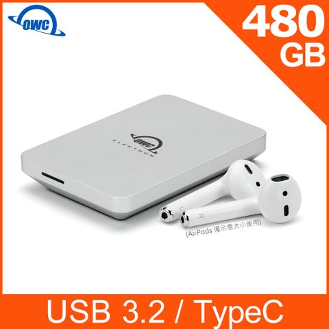 OWC Envoy Pro Elektron ( 480GB M.2 SSD )微型 USB-C 隨身碟M.2 2242 SSD 金屬外殼 IP67 防水防塵