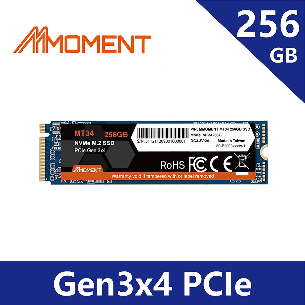 Moment PCIe Gen 3x4 SSD固態硬碟256GB - PChome 24h購物