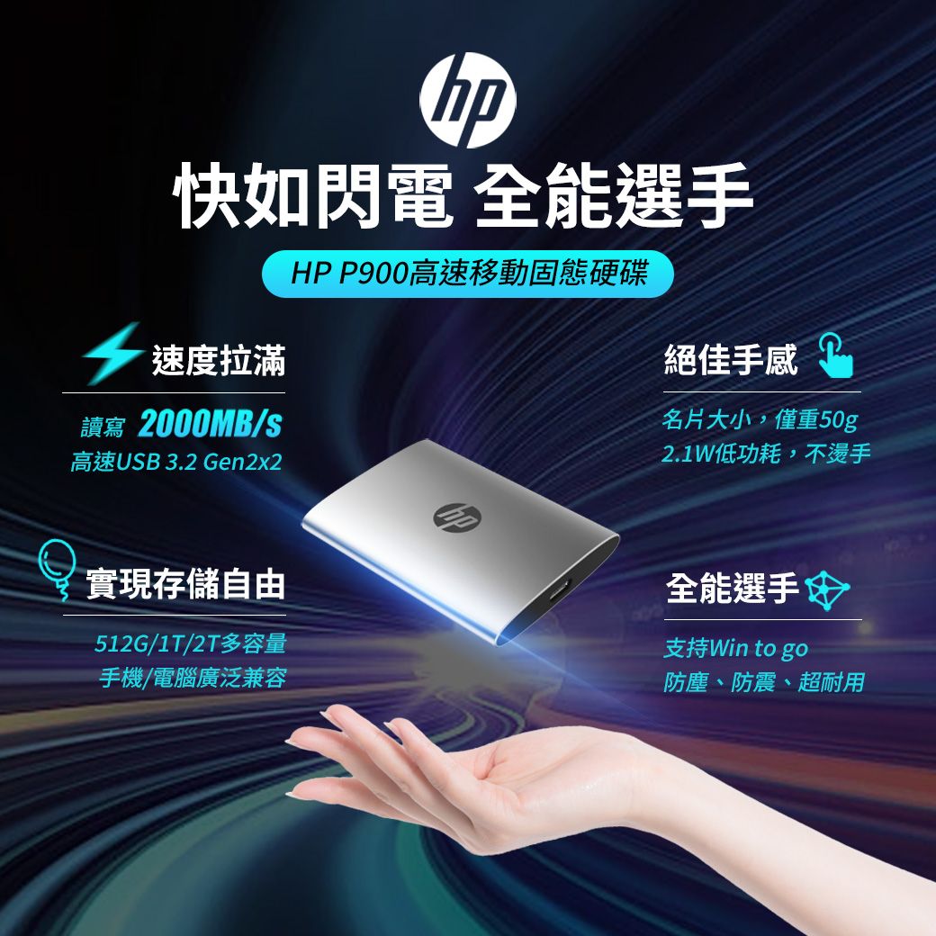 HP 惠普 行動固態硬碟_太空灰(1TB)品牌優惠