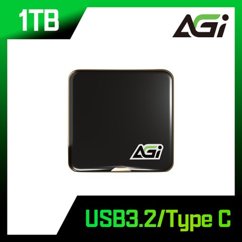 AGI 亞奇雷 EDM38 1TB Type C USB 3.2 Gen2x2 磁吸外接式 SSD固態硬碟(黑色)