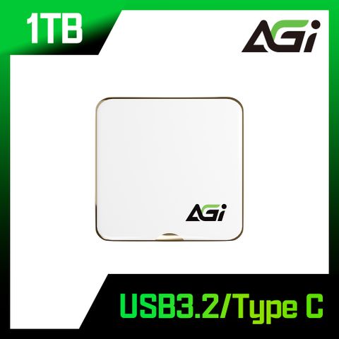 AGI 亞奇雷 EDM38 1TB Type C USB 3.2 Gen2x2 磁吸外接式 SSD固態硬碟(白色)