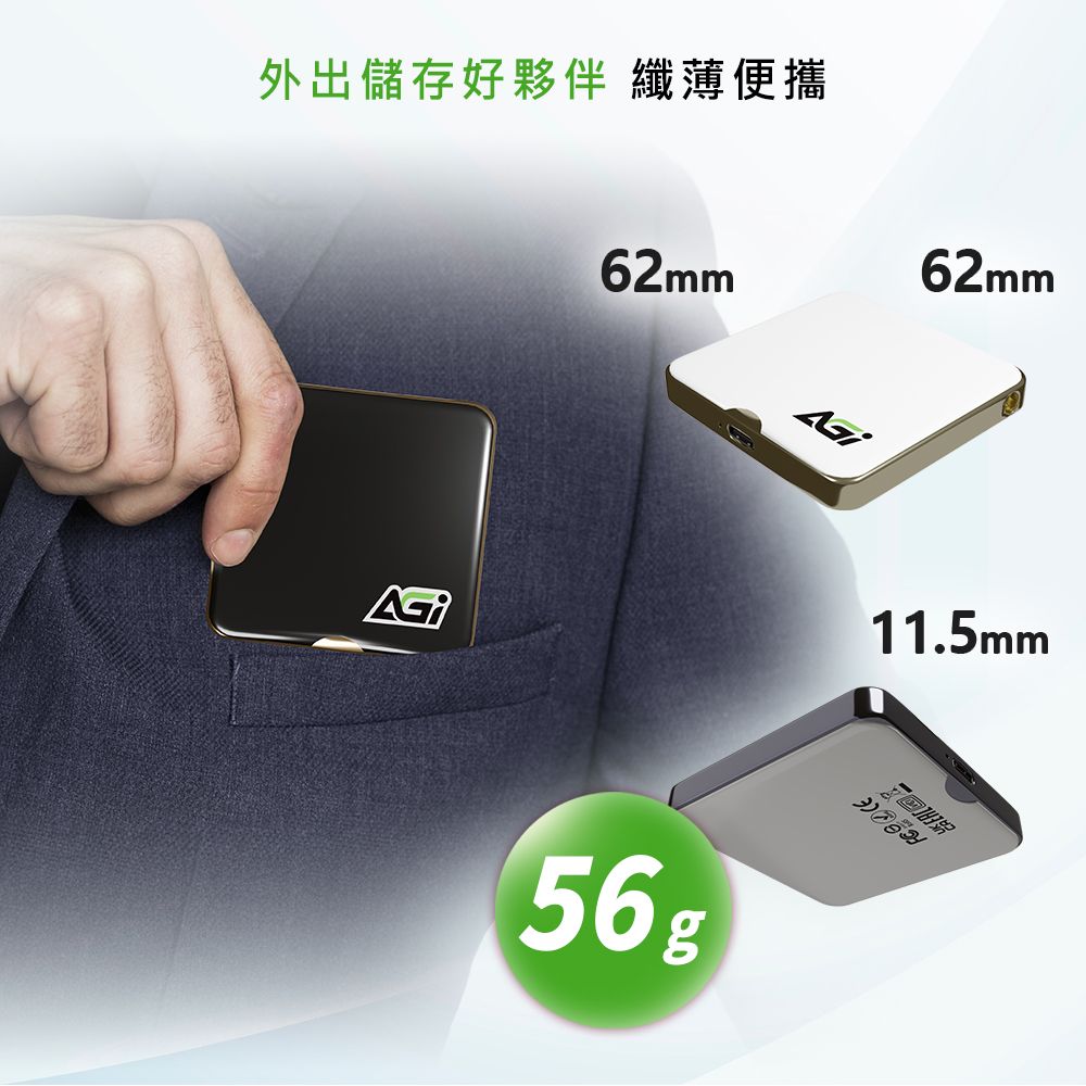 外出儲存好夥伴 纖薄便攜62mm62mm56g11.5mm