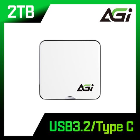 AGI 亞奇雷 EDM38 2TB Type C USB 3.2 Gen2x2 磁吸外接式 SSD固態硬碟(白色)