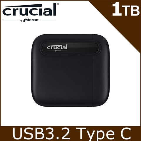 美光Micron Crucial X6 1TB USB3.2 Gen2 SSD 行動硬碟