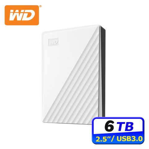 WD 威騰 My Passport 6TB 2.5吋行動硬碟-白(BR9S0060BWT-WESN)