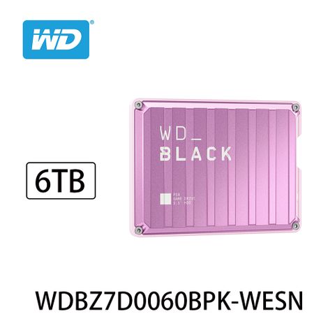 WD 威騰 黑標 P10 Game Drive 6TB 2.5吋電競行動硬碟-粉紅(WDBZ7D0060BPK-WESN)