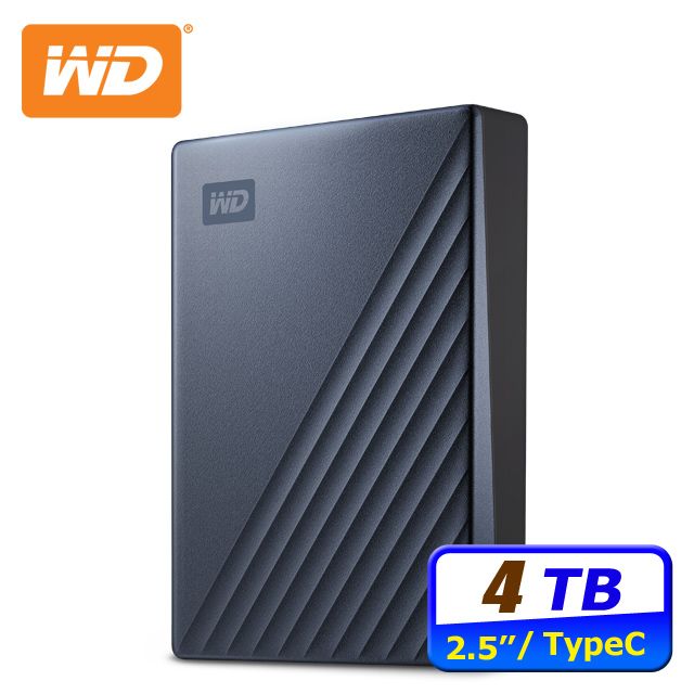 WD 威騰  My Passport Ultra 4TB USB-C 2.5吋行動硬碟(星曜藍)