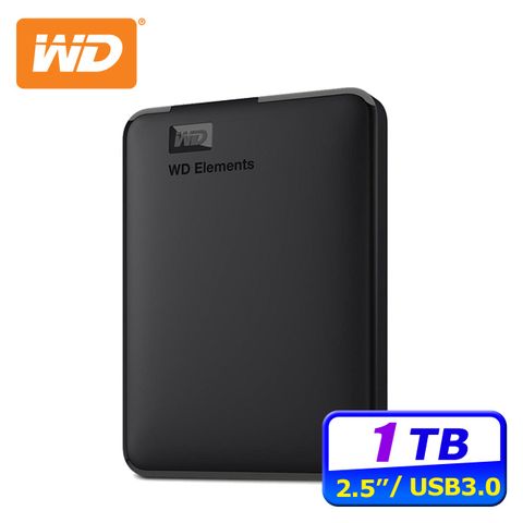 特價商品WD Elements 1TB 2.5吋行動硬碟(WDBUZG0010BBK-WESN)
