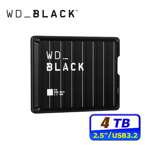 WD 威騰 黑標 P10 Game Drive 4TB 2.5吋電競行動硬碟(BA3A0040BBK-WESN)