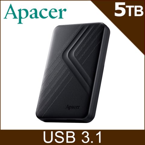 Apacer宇瞻AC236 5TB 2.5吋 行動硬碟-時尚黑