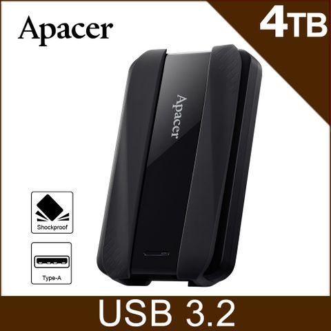 Apacer宇瞻 AC533 4TB 2.5吋行動硬碟-黑