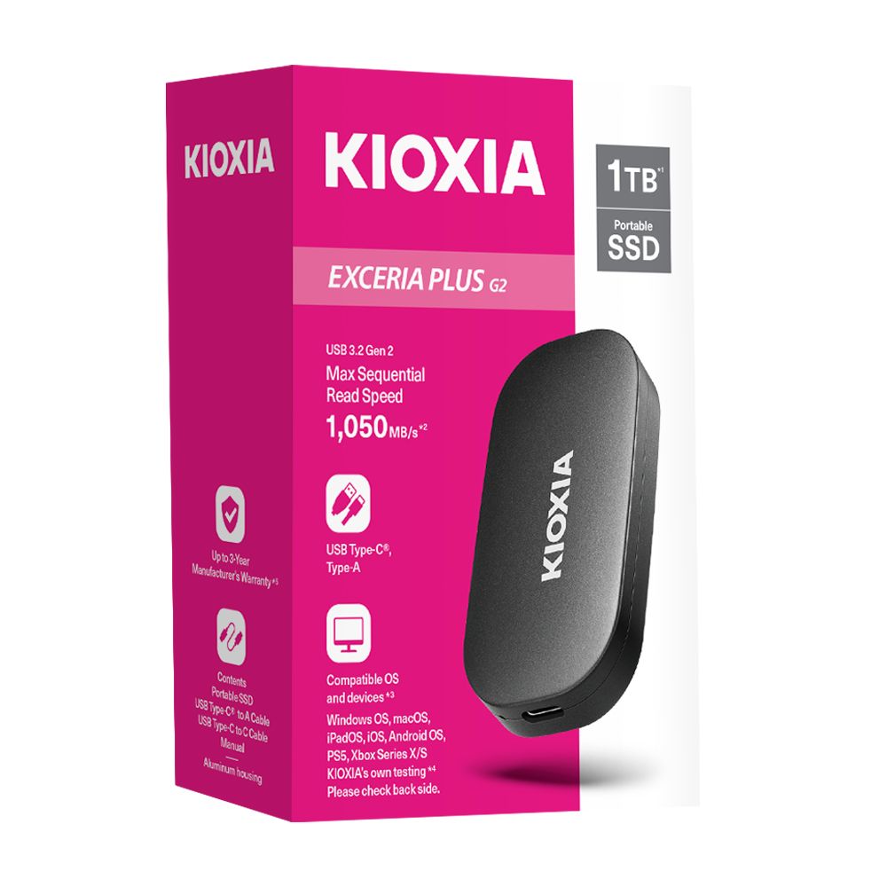 KIOXIA 鎧俠 EXCERIA PLUS G2 外接式行動SSD 1TB
