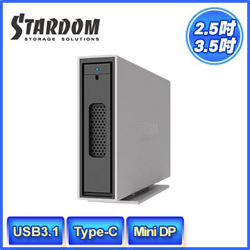 STARDOM i310-B31+3.5"HDD(3.5吋硬碟) / 2.5" SSD(2.5吋固態硬碟) USB3.1 Gen2 (10Gbps) Typce-C 1bay 硬碟外接盒