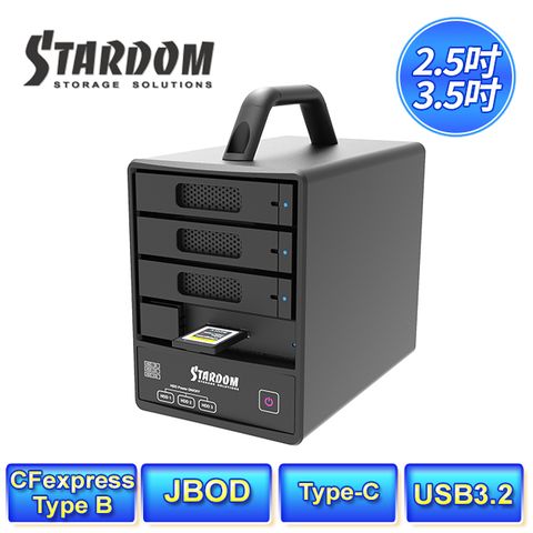 STARDOM ST4F-B32-B (黑色)  USB3.2 Gen2 Type-C 4槽 硬碟與CFexpress卡硬碟外接盒