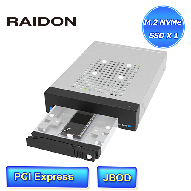 STARDOM RAIDON HiU1776-U6P3 單槽 M.2 NVMe SSD 內接式硬碟抽取盒