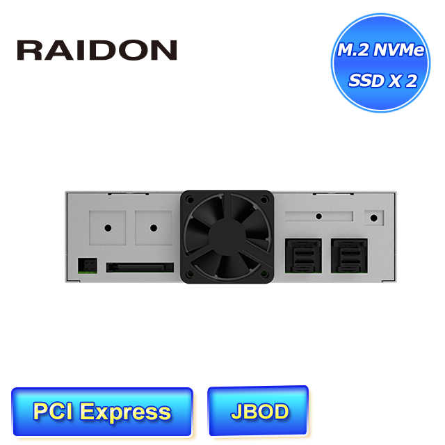 STARDOM RAIDON HiU2300-U6P3 雙槽可熱插拔 M.2 NVMe SSD 內接式硬碟抽取盒總頻寬達40Gbps