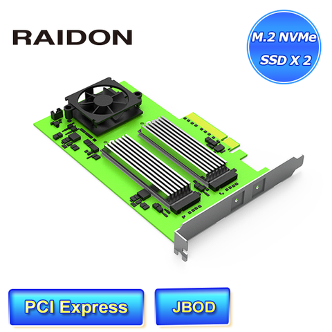 STARDOM RAIDON HPD08-2 雙槽 M.2 NVMe SSD轉PCIe Adapter (不含M.2 NVMe SSD)