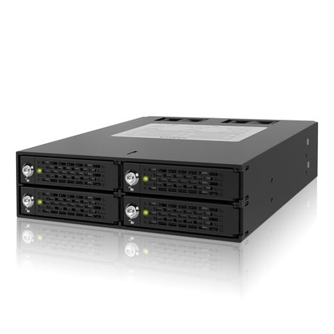 ICY DOCK 4 x 2.5" SATA/SAS HDD/SSD 鑰匙鎖 硬碟抽取盒 (MB994SK-1B)