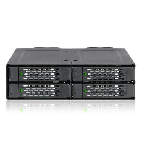 ICY DOCK 全金屬四層式 2.5吋NVMe U.2 SSD轉一5.25”裝置空間 固態硬碟背板模組抽取盒(MB699VP-B)