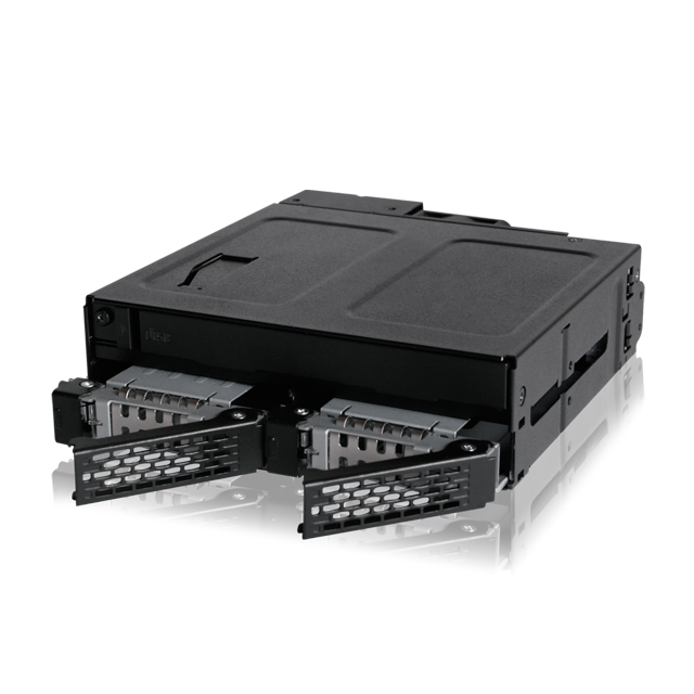 ICY DOCK ToughArmor 全金屬2層式2.5吋 SATA/SAS HDD/SSD & 薄型光碟機 背板模組轉5.25吋裝置空間(MB602SPO-B)