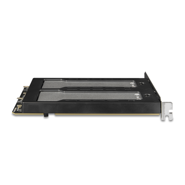 ICY DOCK 雙層式 M.2 NVMe SSD 硬碟抽取盒 適用PCIe 插槽 (主機板或板卡需要支援PCIe Bifurcation ) (MB842MP-B)