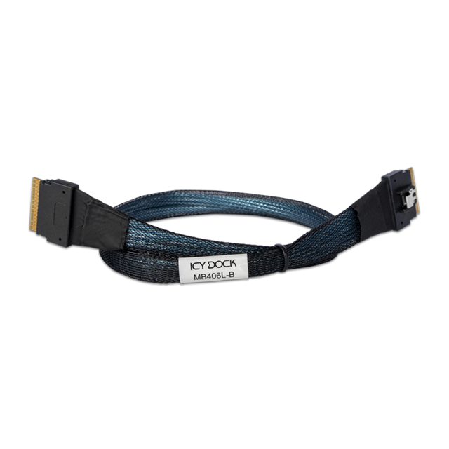 ICY DOCK SlimSAS 8i SFF-8654 轉 SlimSAS 8i SFF-8654 線材 0.5 公尺 (MB406L-B)