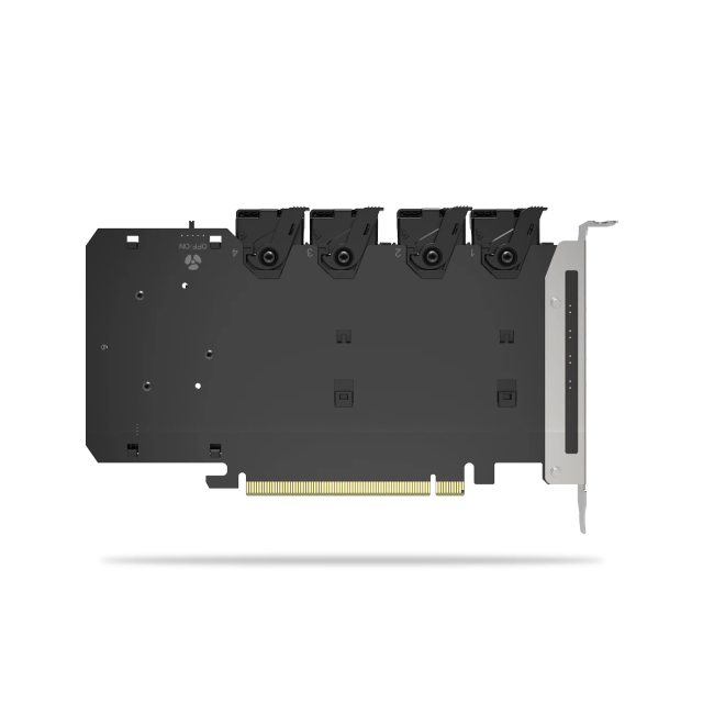 ICY DOCK 4層 M.2 NVMe 轉 PCIe 4.0 x16 抽取式硬碟盒 PCIe擴充插槽專用 主機板需支援PCIe拆分功能 (MB204MP-1B)