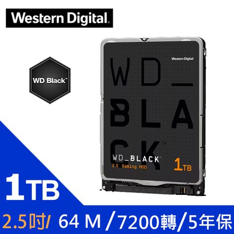 WD【黑標 7mm】1TB 2.5吋電競硬碟(WD10SPSX)