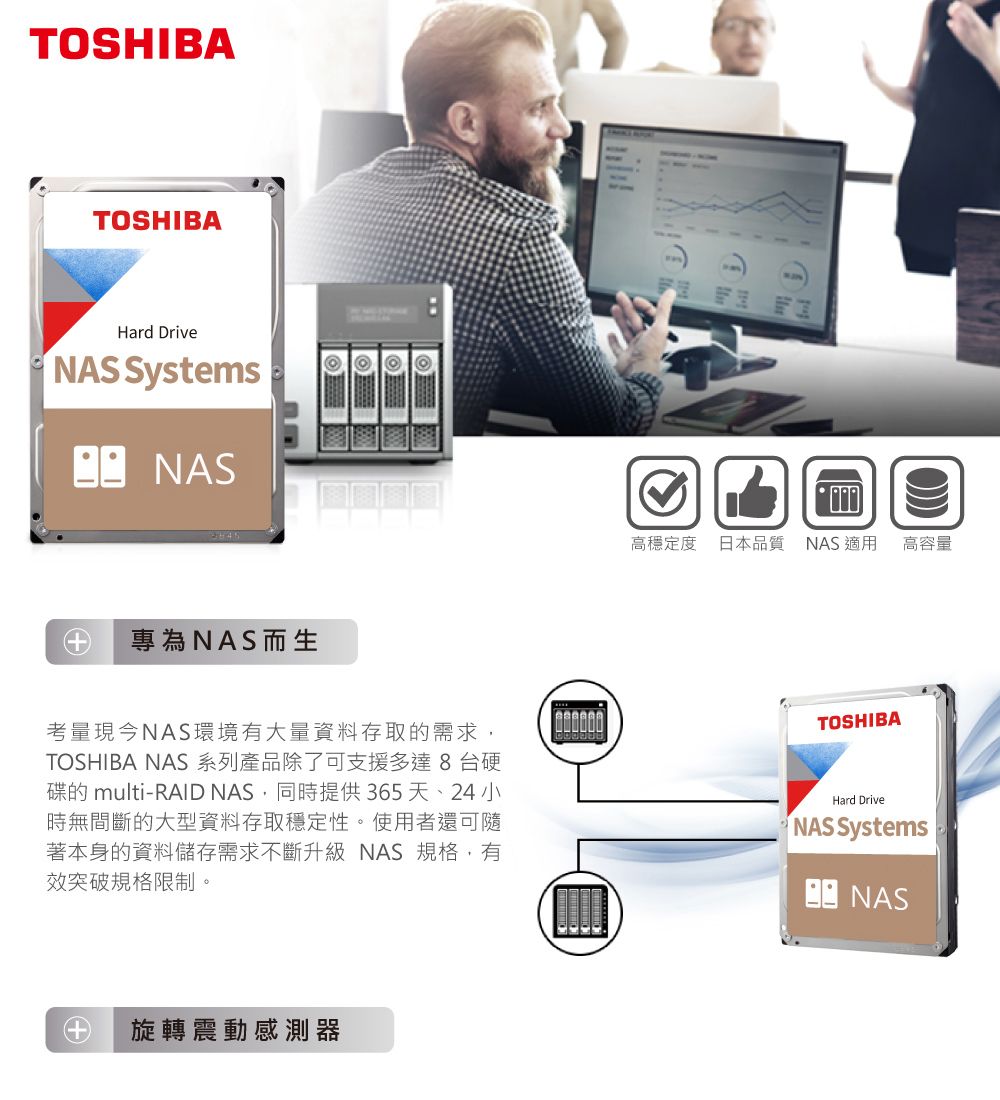 Toshiba【N300 NAS碟】(HDWG51JAZSTA) 18TB /7200轉/512MB/3.5吋/3Y