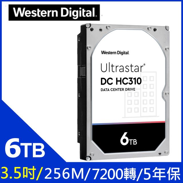 WD 威騰 【Ultrastar DC HC310】6TB 3.5吋企業級硬碟(HUS726T6TALE6L4/0B36039)