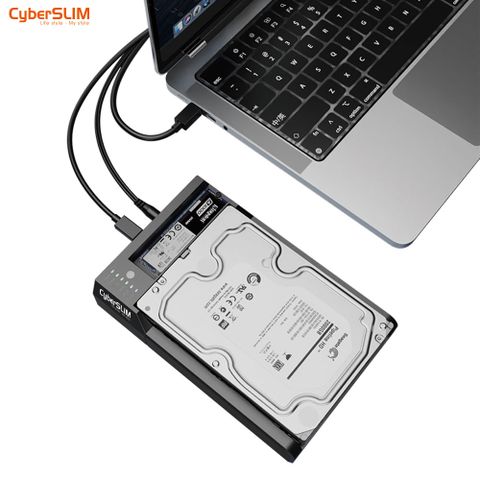 CyberSLIM V80M2 雙槽硬碟外接盒 (雙向拷貝機) M.2 NVMe / SATA HDD / SSD