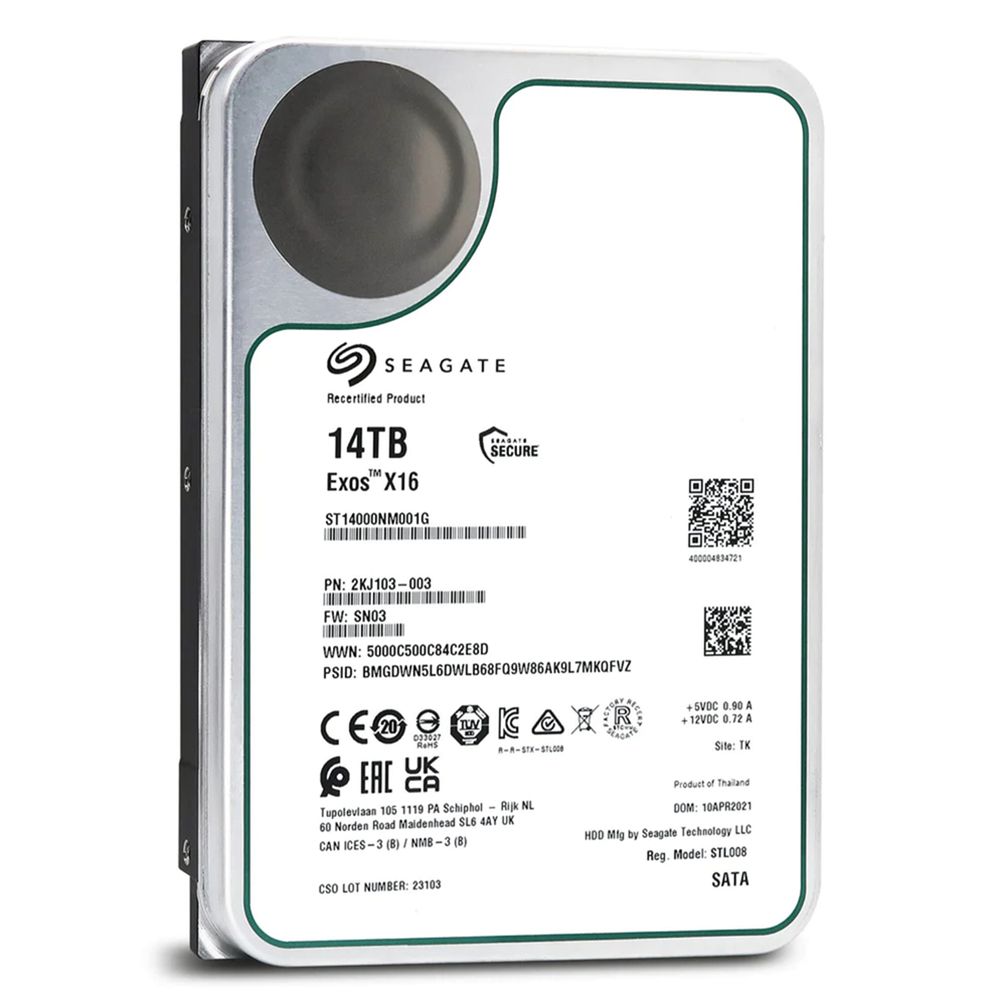 14TB HDD EXOS x16 3.5” (整備済み品) 3個-