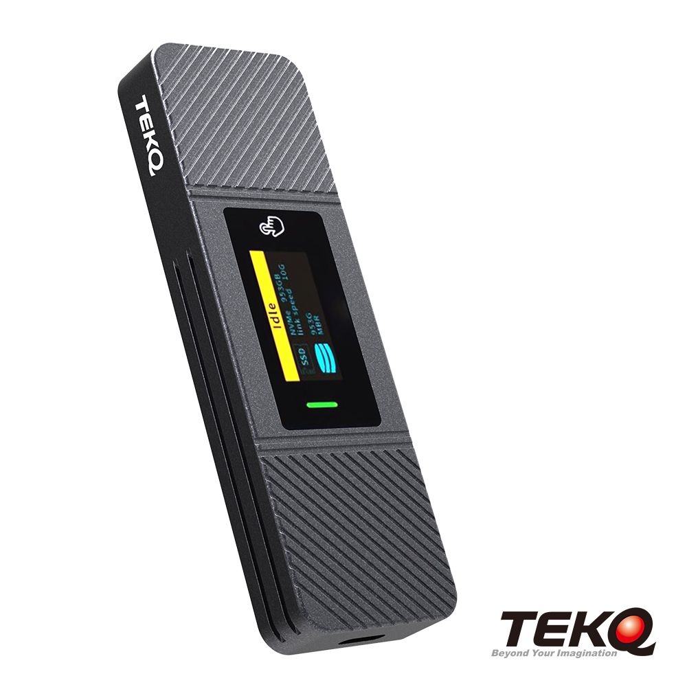 TEKQ  Type C USB 3.1 Gen 2 PCIe 10Gbps M.2 NVMe SSD 固態硬碟外接盒-太空灰